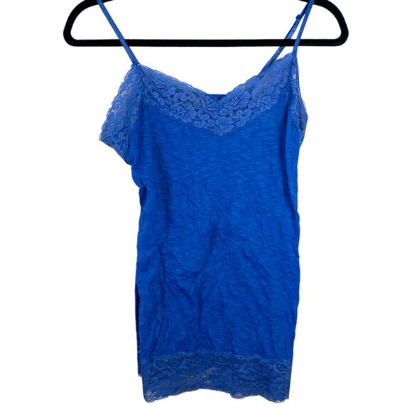 One Step Up Vintage Y2K Royal Blue Lace Tunic Cami Camisole Size Large - Picture 1 of 4